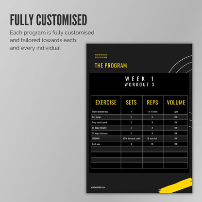 Custom Workout Program Workout Program JNM Football 